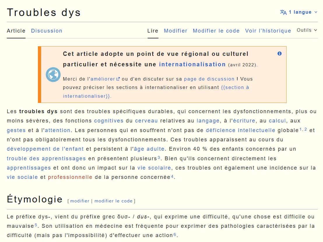Après : page web avec ClairDys activé (rendu plus lisible)